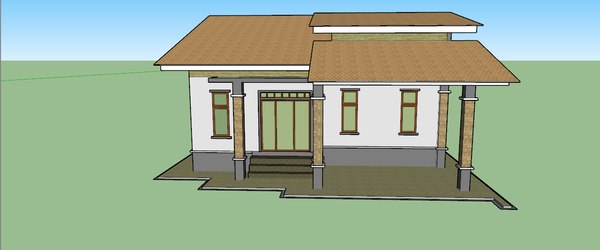 3D detached single storey - TurboSquid 1365711