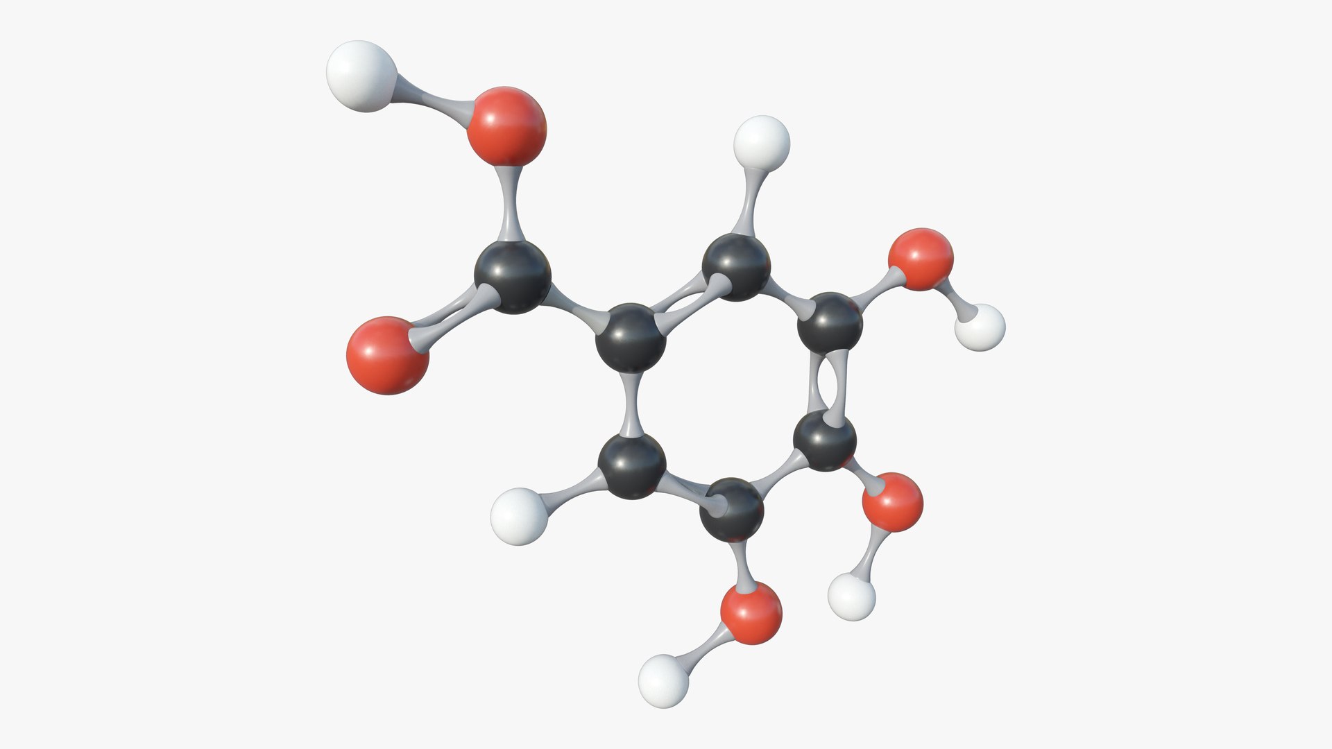 Gallic Acid Molecule With PBR 4K 8K 3D - TurboSquid 1943789