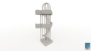 3D Fire Escape Stairs 001