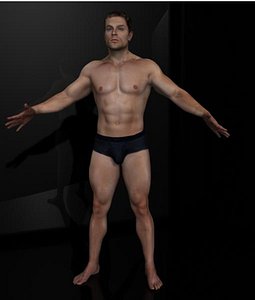 maya harry realistic male body scan