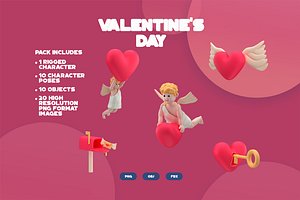 3D Valentines Day 3D icons model