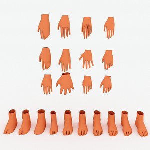 3D Base Meshes for hand and feet