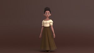 3D model Tiana Cartoon Women Character