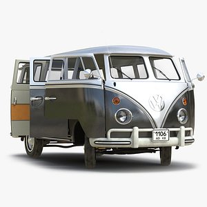 volkswagen type 2 black 3d model