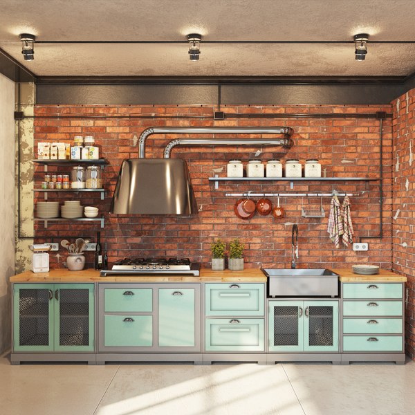 kitchen modern industrial obj