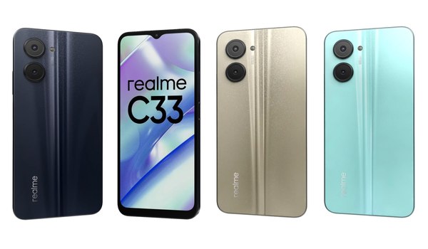 3D Realme C33 All Colors model
