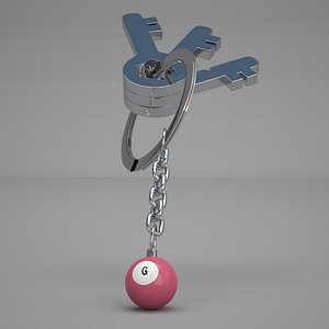 3D G Snooker Ball with Keychain