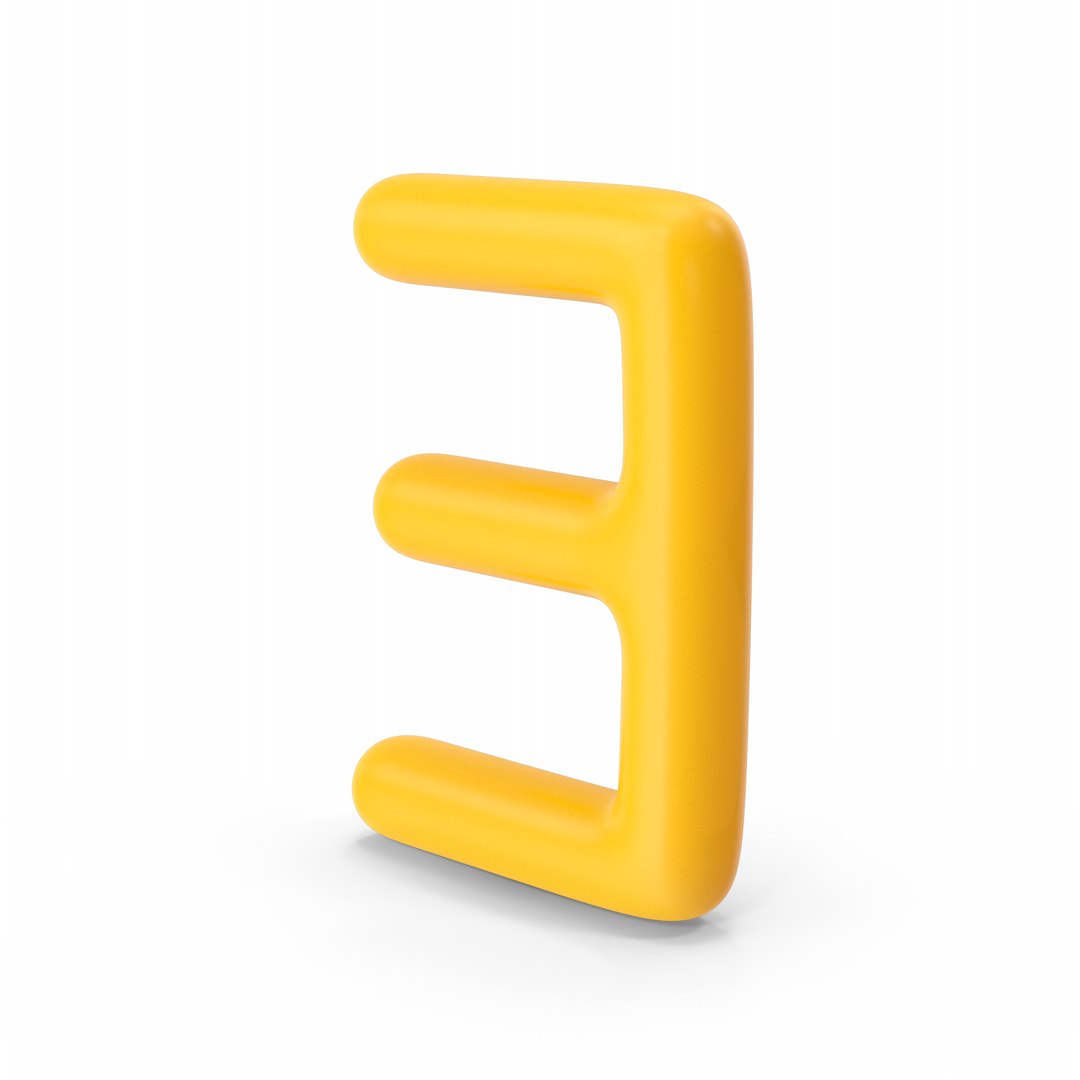 Letter E Orange 3D model - TurboSquid 1865764