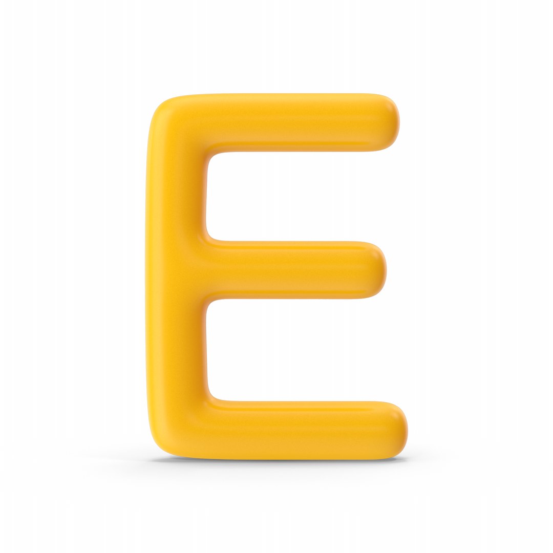 Letter E Orange 3D model - TurboSquid 1865764