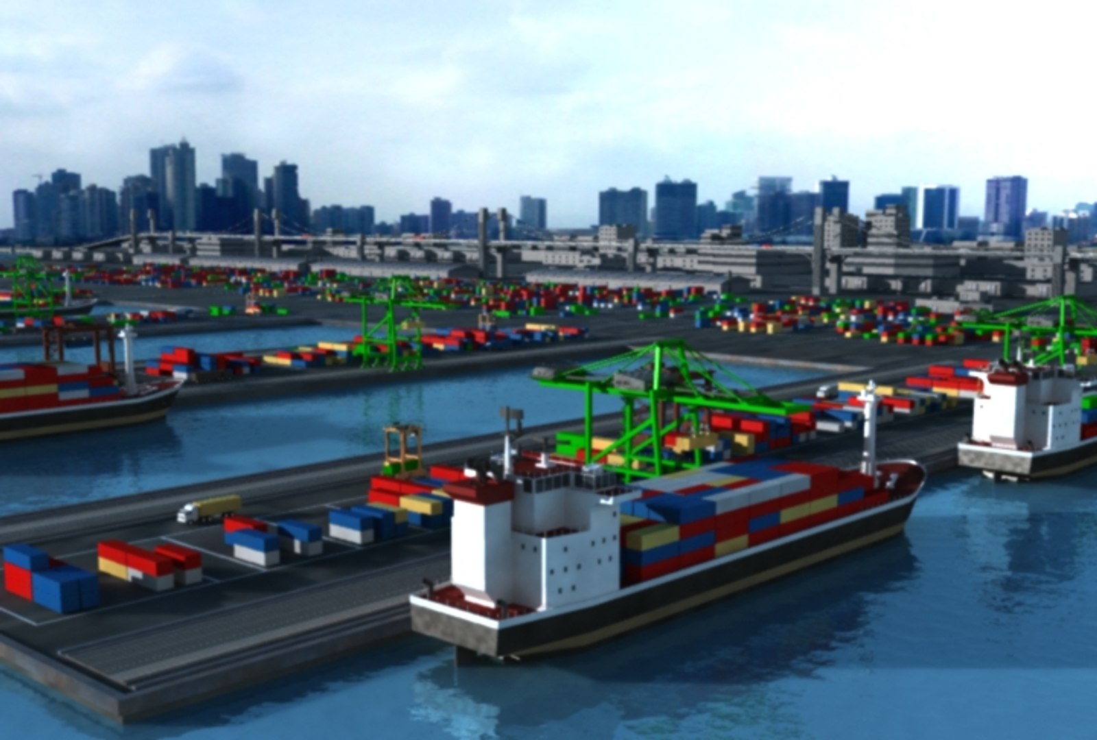 3d shipping port model