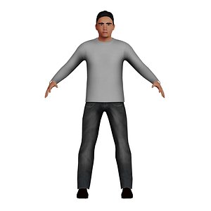 3D model adult asian man