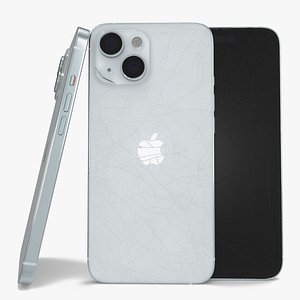 Blue IPhone 15 Plus Cracked