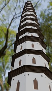3D Chinese traditional tower model