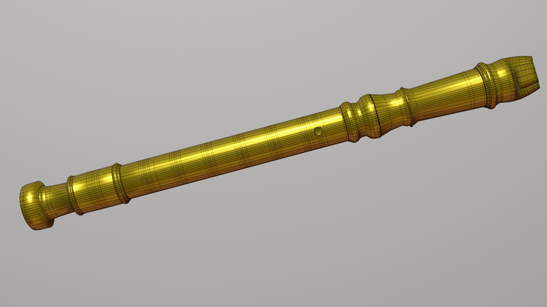 Golden recorder musical instrument 3D model - TurboSquid 1545377