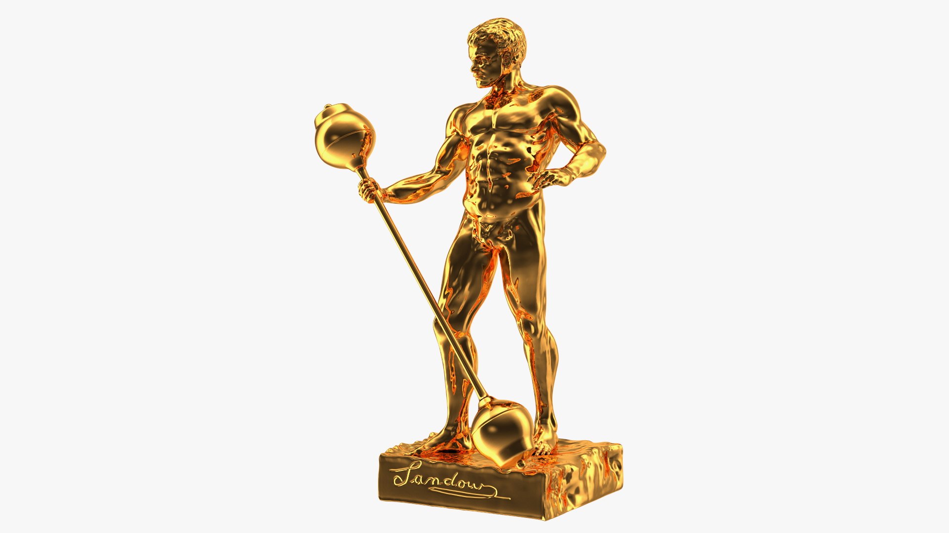 Gold Mr Olympia Sandow Statue 3D model preview