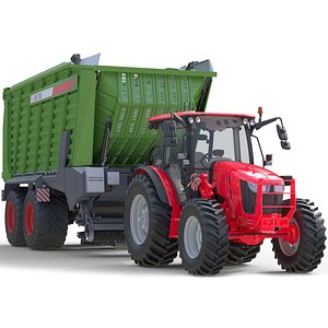 Tractor and Fendt Trailer 3D model
