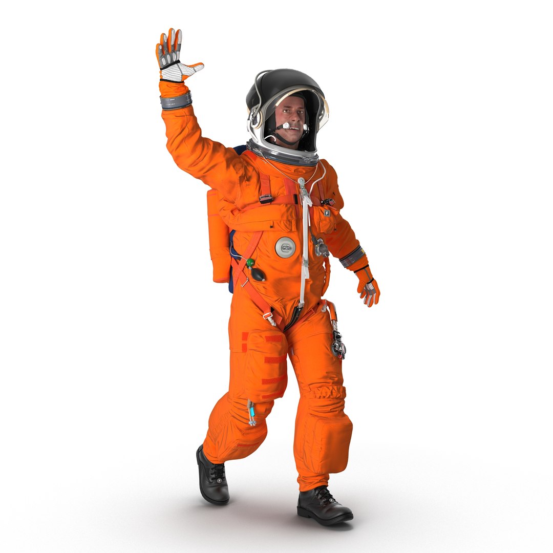 US Astronaut Wearing Advanced Crew Escape Suit ACES Rigged 3D model preview
