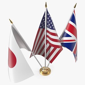 3D model table flags united kingdom