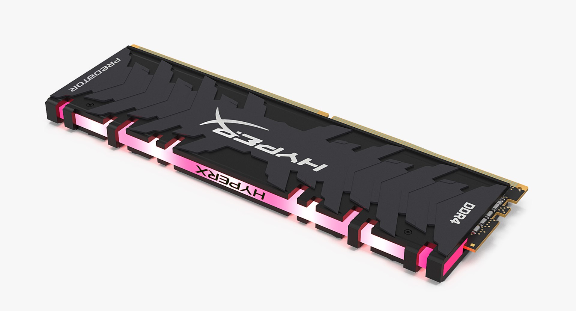 DDR4 Red Kingston HyperX Predator 3D model preview