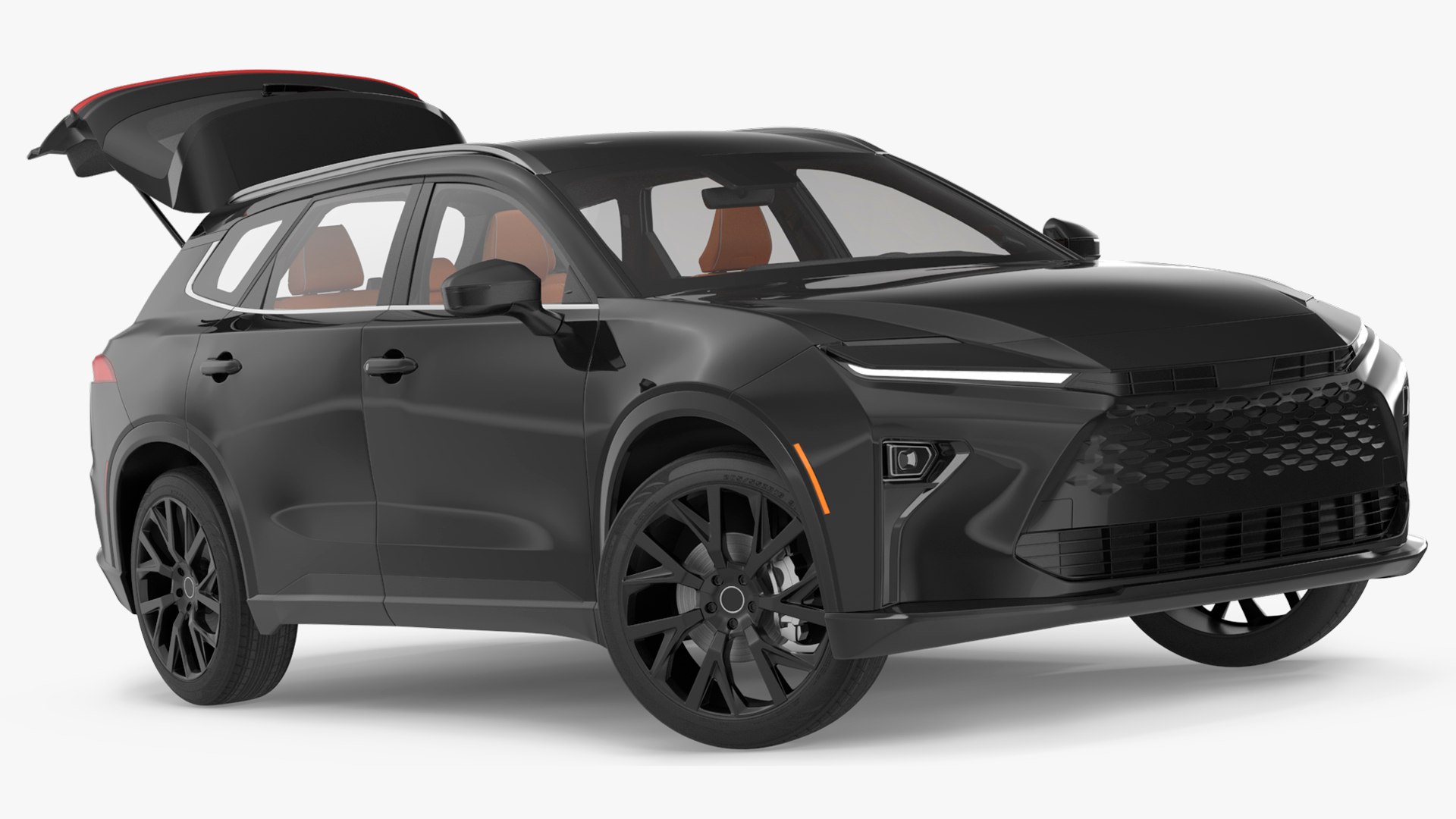 Panoramic Roof Hybrid SUV Black Rigged for Cinema 4D 3D model preview