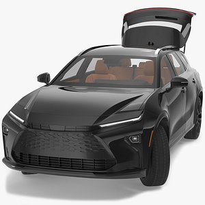 Panoramic Roof Hybrid SUV Black Rigged for Cinema 4D model