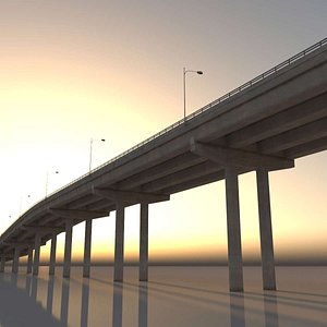 3D Highway PBR - overpass 3 models kit 10