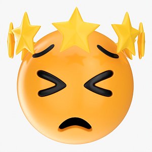 3D Emoji 100 Tired with star shaped tiara