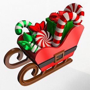 Festive Candy Sleigh 01 3D