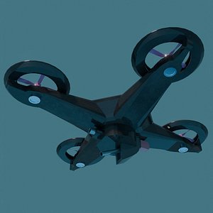 A drone with four propellers and a gun