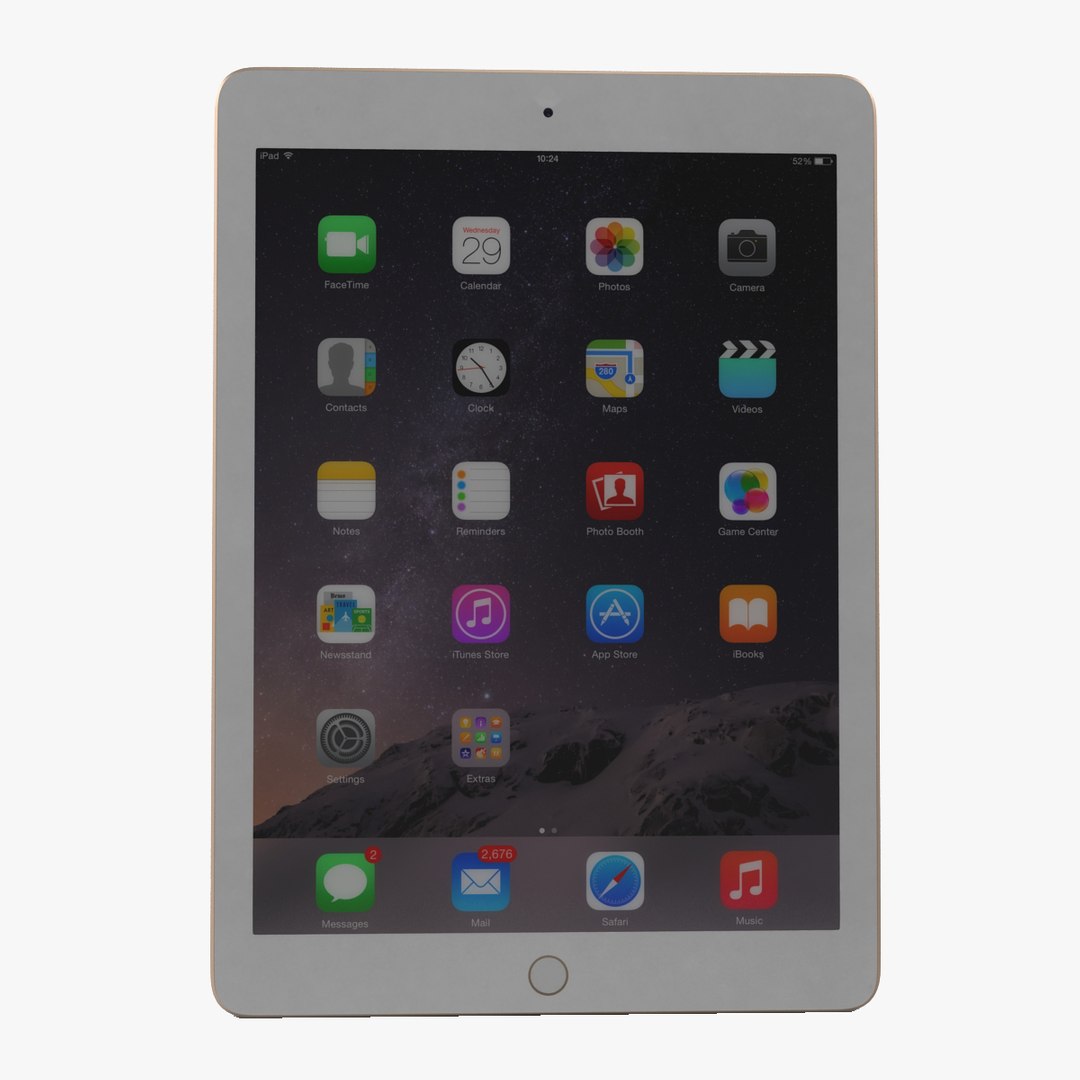 iPad Air 2 Gold 2 3D Model 3D model preview