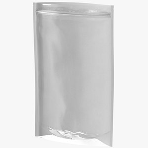 3D Zipper White Paper Bag with Transparent Front 400 g Open Mockup