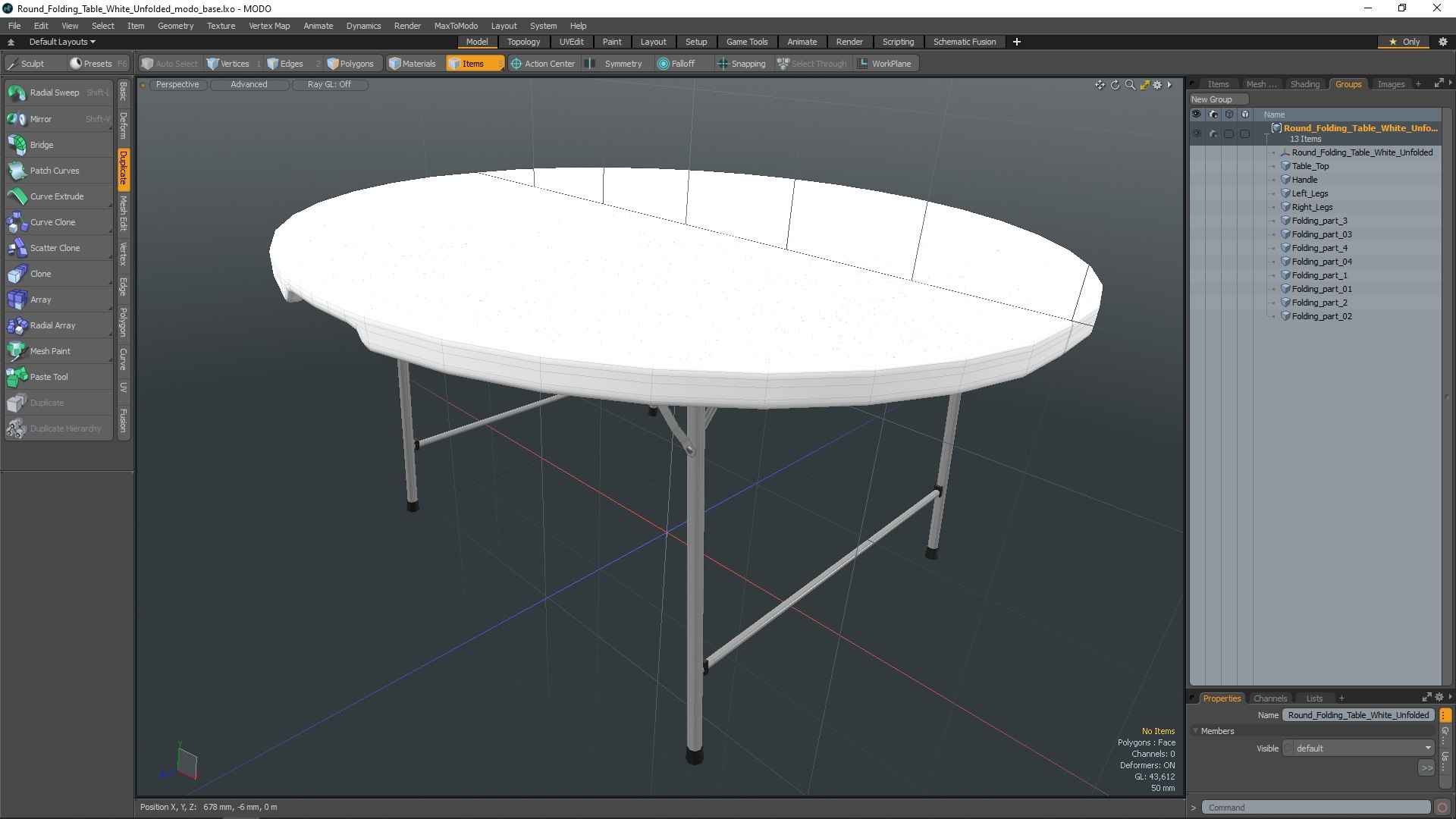 Round Folding Table White Unfolded 3D Model - TurboSquid 2289495