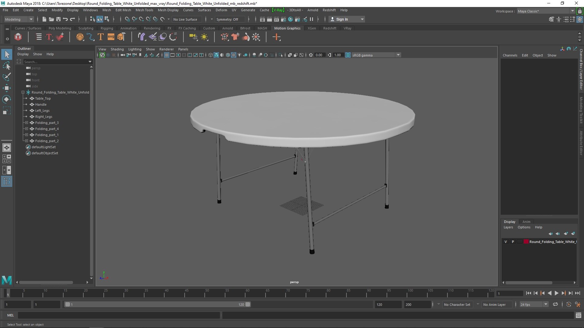 Round Folding Table White Unfolded 3D Model - TurboSquid 2289495