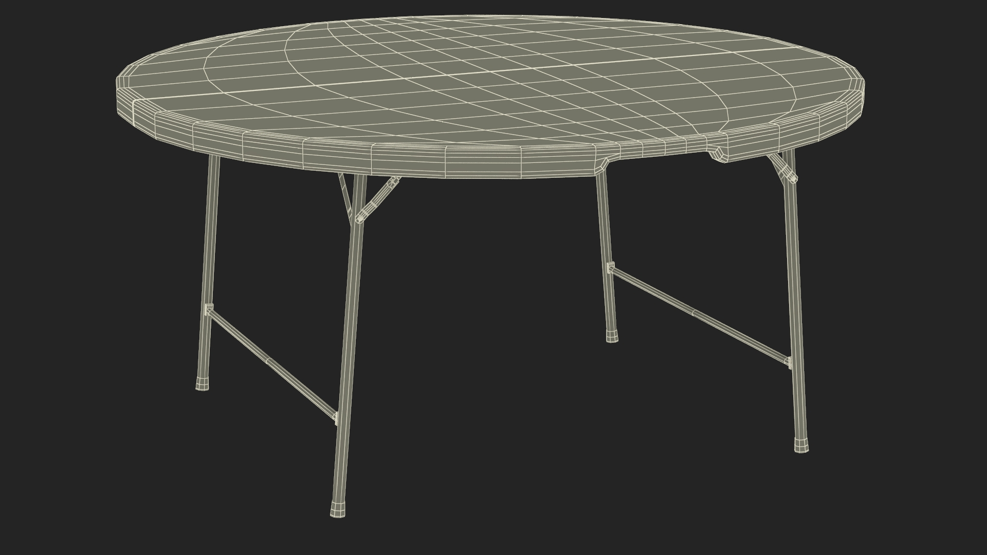 Round Folding Table White Unfolded 3D Model - TurboSquid 2289495