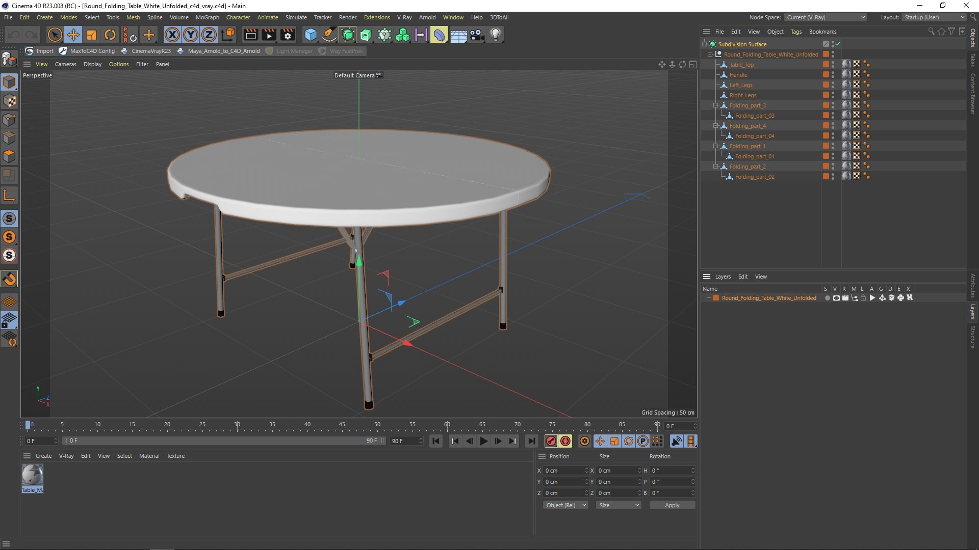 Round Folding Table White Unfolded 3D Model - TurboSquid 2289495