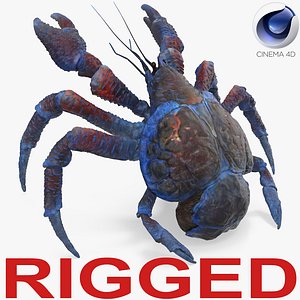 3D model coconut crab rigged