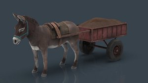 3D DONKEY WITH CART