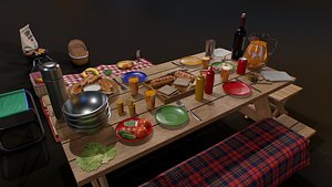 furniture table food 3D model
