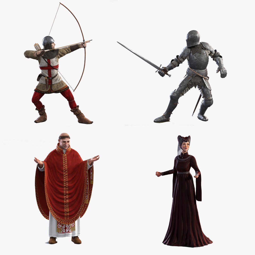 Medieval Characterset 2 Rigged Model - TurboSquid 1876327