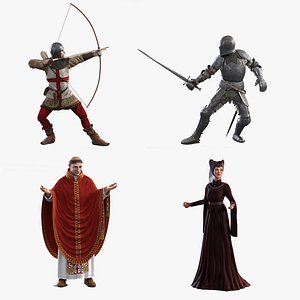 Medieval Characterset 2 rigged model