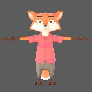 cartoon fox 3D model