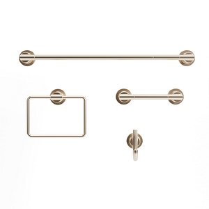 Champagne Bronze Martinez Round 4-piece Bathroom Hardware Set