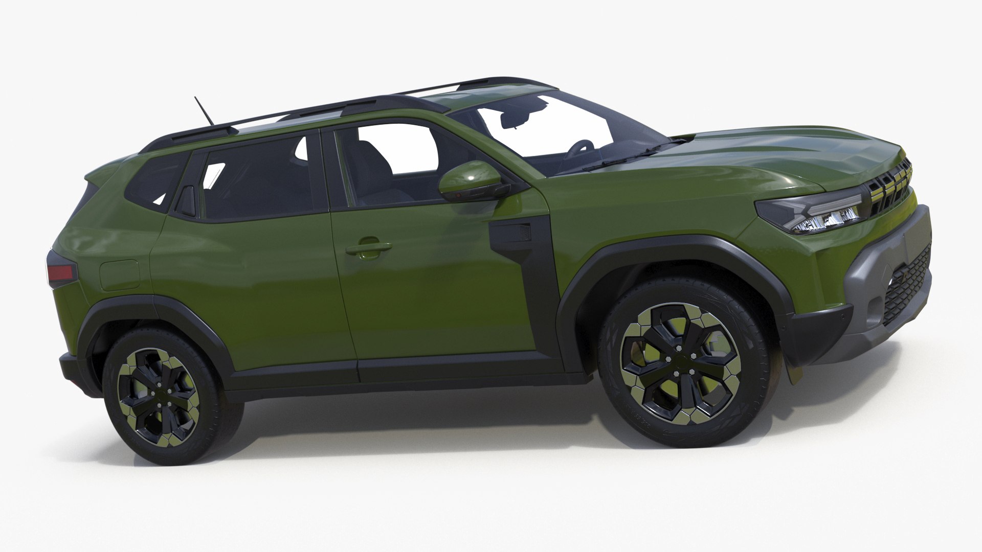 Modern Crossover SUV Green 3D model preview
