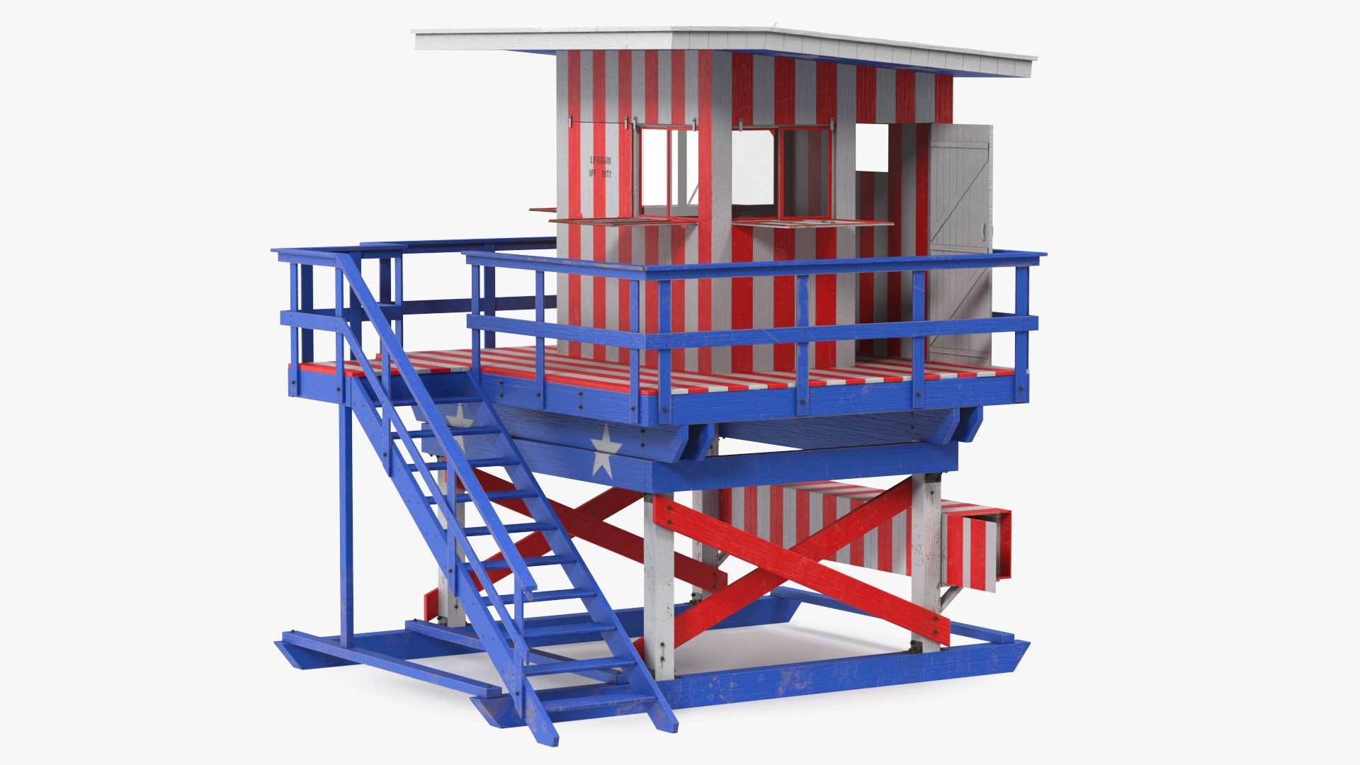 Beach Lifeguard Stand 3D model preview