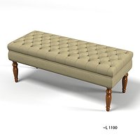volpi 2185 zona notte bench tufted buttoned classic traditional country ottoman pouf