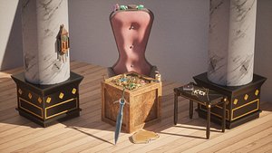 Stylized Fantasy Interior Pack Game Ready Assets 3D model