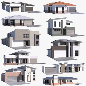Australian Houses Modular Pack A 3D