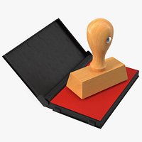 Stamp with Wood Handle and Inkpad Original