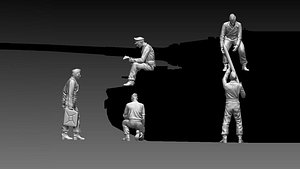 German tank crew ww2 3D model