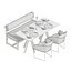 Restaurantmöbel mit Modell des Dekors 3D